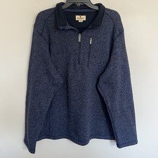 Woolrich Pullover Mens Size 2XL Blue 1/4 Zip Heather Fleece Better Sweater