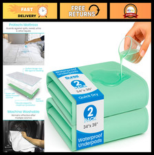 Washable Waterproof Bed Pad  Mattress Protector for Incontinence - 2 Pack, 34"x
