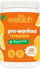 Wellah Pre-Workout  Creatine Powder 30 Servings Mango Lemonade - 3g Creatine