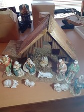 11 Piece Christmas Nativity With Stable.