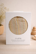 Mushie Extra Soft Beige Muslin Fitted Crib Sheet 100 Cotton Falling Stars Baby