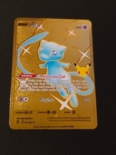 Metal Card Full Art DIY - Shiny Blue Mew - Gold Metal