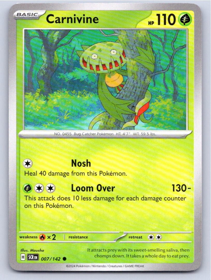 2024 POKEMON CARNIVINE STELLAR CROWN 7/142 COMMON NM A36171 FREE S&H