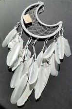 8 1/2" Half Moon white dreamcatcher