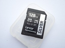 Lexar 128GB SD Card SILVER, Up to 205MB/s, 140MB/s Write, SDXC V30 Memory Card