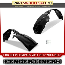 2x Front Inner Fender Liners Splash Shield Durable for Jeep MK Compass 2011-2017