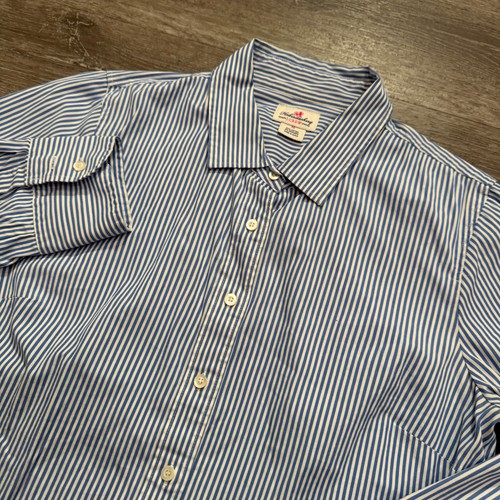 J CREW Shirt Womens Medium Blue Stripe Haberdashery Button Up Cotton Stretch