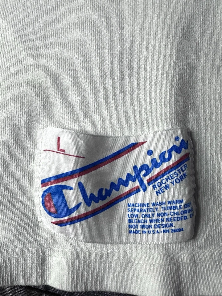 Vintage 1980s Houston Oilers Champion Football Jersey Tee White Large - Image 4 of 4