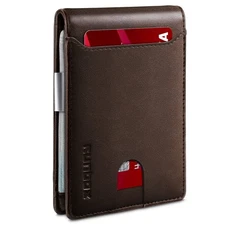 Slim Wallets for Men - Leather Money Clip Mens Wallet - RFID Blocking Front P...