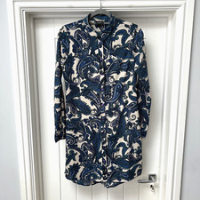 Vila Shirt Dress Women's Small Multicoloured Paisley Knee Length Long Sleeved