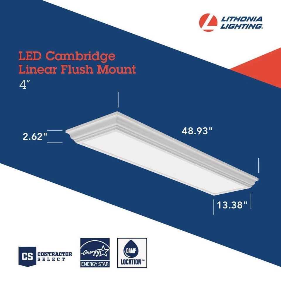 Iluminación LED empotrada Lithonia 4' 64W equivalente 3300 lúmenes 4000K Foto 4 de 4