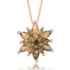 925k Sterling Silver Chic Women's Flower Necklace - Stylish Rose Gold Jewelry
