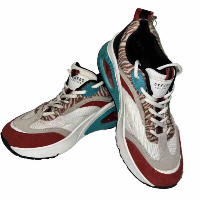 Sketchers Uno Wildly High LA Women Wedge Platform Sneakers Air Cooled 