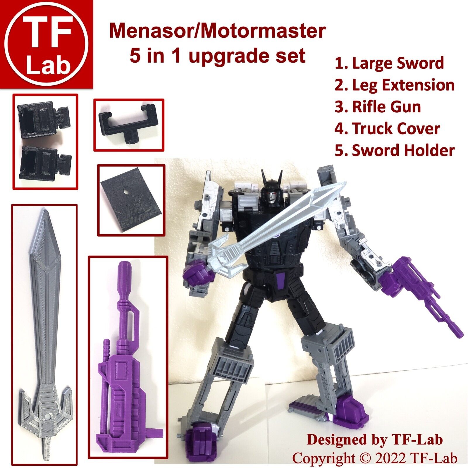 5 in 1 Upgrade Kit Set: Transformers Generations Legacy Motormaster Menasor