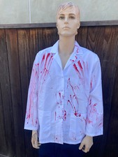BLOODY REAL LAB JACKET Adult Halloween Costume High Quality Doctor Psycho coat