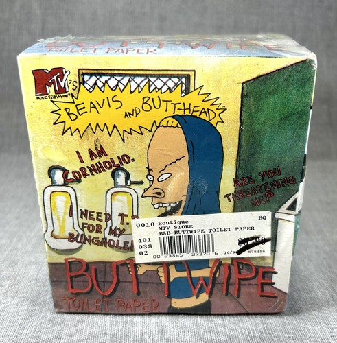 Vintage 1996 Beavis And Butthead MTV Store Buttwipe novelty Toilet Paper Sealed! - Picture 3 of 7