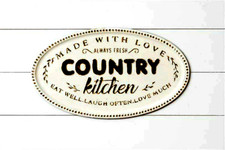 Country Kitchen oval Metal wall Sign
