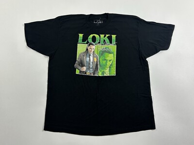 Marvel Loki Shirt Mens Size 2XL Black Green Short Sleeve Spell Out Graphic