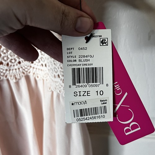 NWT BCX Girls Lt Pink Lace Fit And Flare Dress Size 10 - Picture 4 of 8