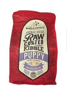 raw coated dog kibble