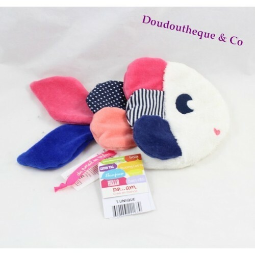 Doudou plat poisson DPAM pour les siestes en poussette et les voyages de bébé