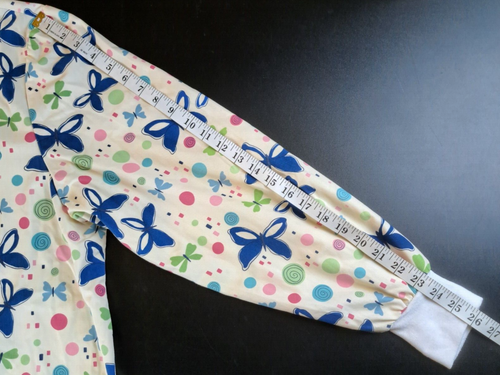 0799 - 2XL Sierra Scrubs White Colorful Butterfly Long Sleeve Button Up Top - Picture 12 of 17