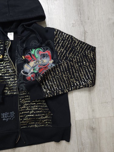 Vintage Ed Hardy Christian Audigier Y2K Studded Zip Hoodie Jacket Womens S/M ?? - Picture 5 of 11