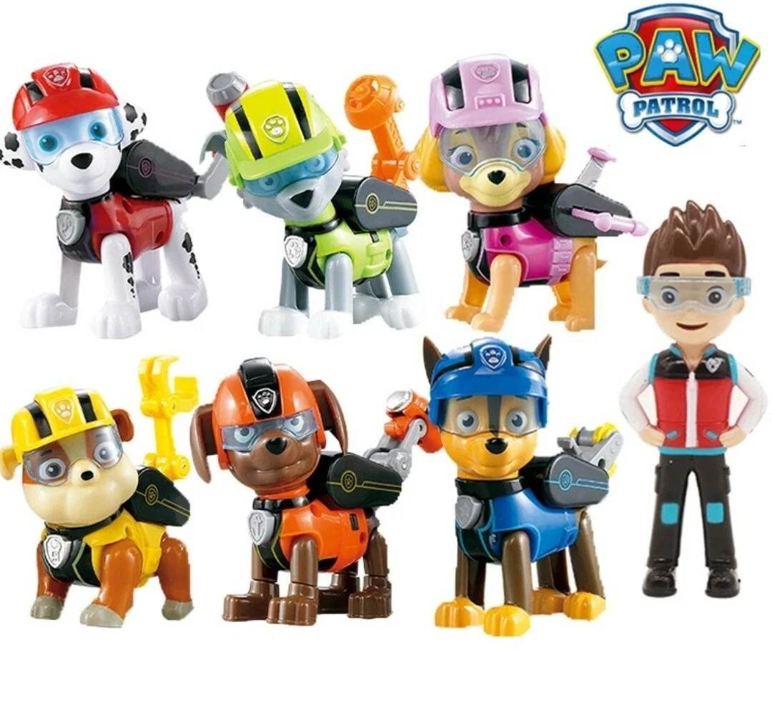 Pat Patrouille 7 Figurines Paw Patrol Jouet Enfant Chien Ryder Chase  Marshall