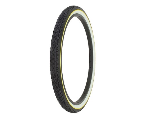 2 Pneus Vélo 16 X 1.75 - Mini Brick - Paroi Blanche Avec Ligne Jaune - PRO+