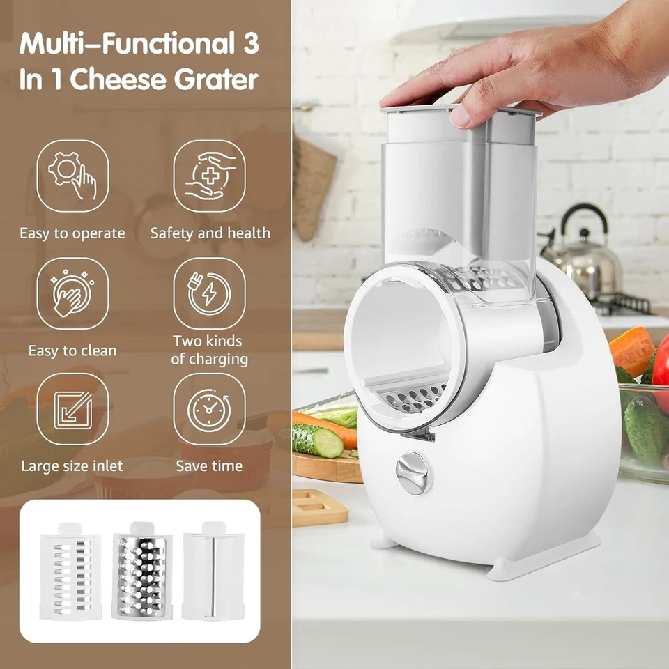 150W elektrischer Käsereiter, elektrischer Rotationsreiter für Gemüse & Früchte - Bild 2 von 4
