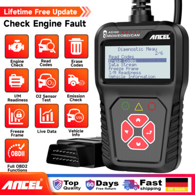 2026 ANCEL AS100 Profi KFZ OBD2 Diagnosegerät Universal Auslesegerät Codeleser