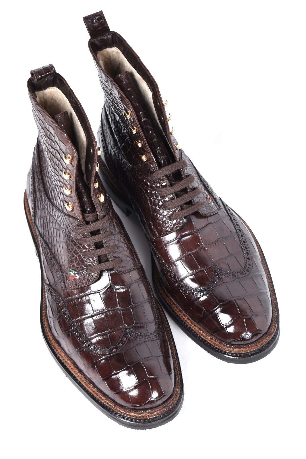 NEW $23k Silvano Lattanzi handmade alligator boots crocodile UK 10 US 11  brown