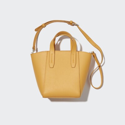 Uniqlo Faux Leather 2-Way Tote Yellow Australia