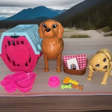 12 Pc Scruff A Luvs Dog Carrier Lot - 2 Dogs Food Bowl Treats Blanket & Carrier