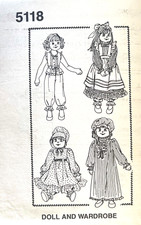 1970's Doll and Wardrobe Pattern 5118 Size 22" UNCUT