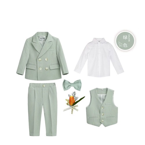 Kids Boys Fomal Dress Suit Set Performance Costume Blazer Pants Bowtie Clothes - Picture 18 of 33