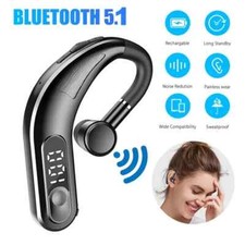 Trucker Wireless Headset Bluetooth 5.1 Earpiece Dual Mic Earbud Noise Cancelling