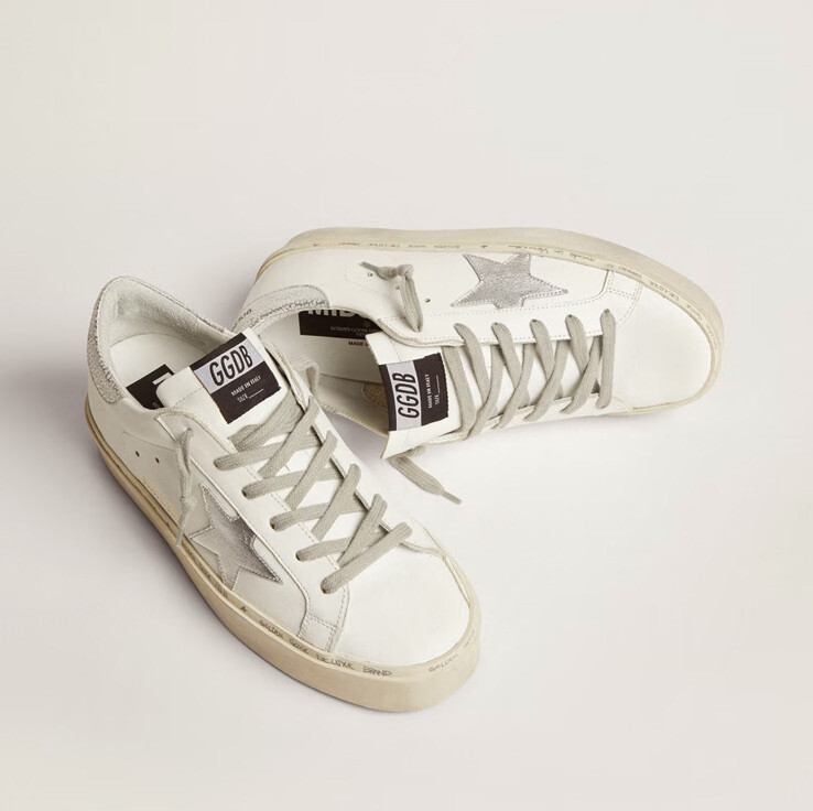Golden Hi Star ホワイト/シルバー37 ゴールデングース Golden Goose Hi Star Sneaker in White & Silver | REVOLVE