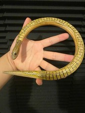Vintage Painted Wooden Articulated Snake Toy 19.5 Inches