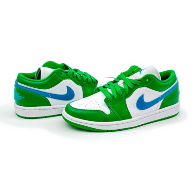 DC0774-304 Nike Air Jordan 1 Low Lucky Green Aquatone Blue
