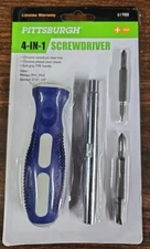 PITTSBURGH 4-In-1 Screwdriver with TPR Handle Model 61988 Phillips and Slotted