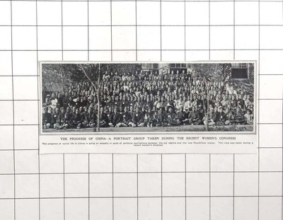 1913 Portrait Group Taken During Recent Women's Congress In China.