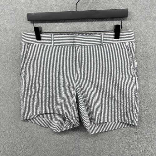 Banana Republic Shorts Womens Size 4 Blue Striped Flat Front Chino Seersucker