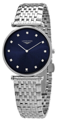 Longines La Grande Classique Steel Blue Dial Diamonds Womens Watch L4.709.4.97.6