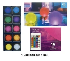 LED Night Light Ball ~ 23 inch Inflatable Pool Decor ~ 16 Colors + remote H2 GLO