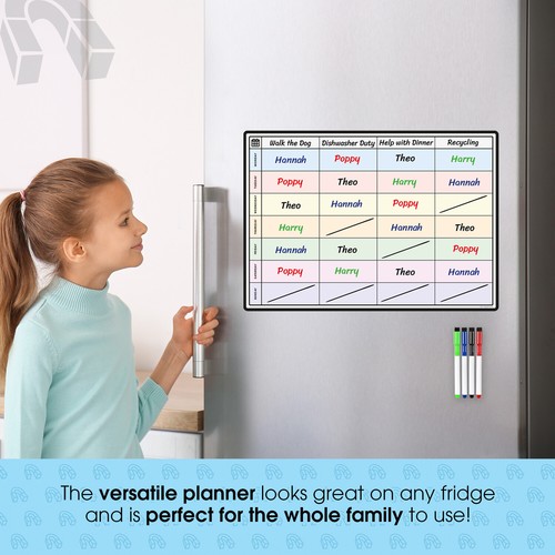 Magnetic Weekly Planner, Dry Wipe Fridge Whiteboard or Dry Erase Memoboard - Picture 23 of 35