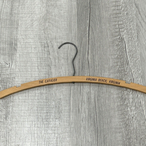 VTG The Cavalier Hotel Virginia Beach Clothes Hangar Hanger Wooden Honeymoon