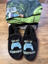 Lot of Boys PJS Size 10 Long Sleeve Pants T-shirts Shorts Slippers
