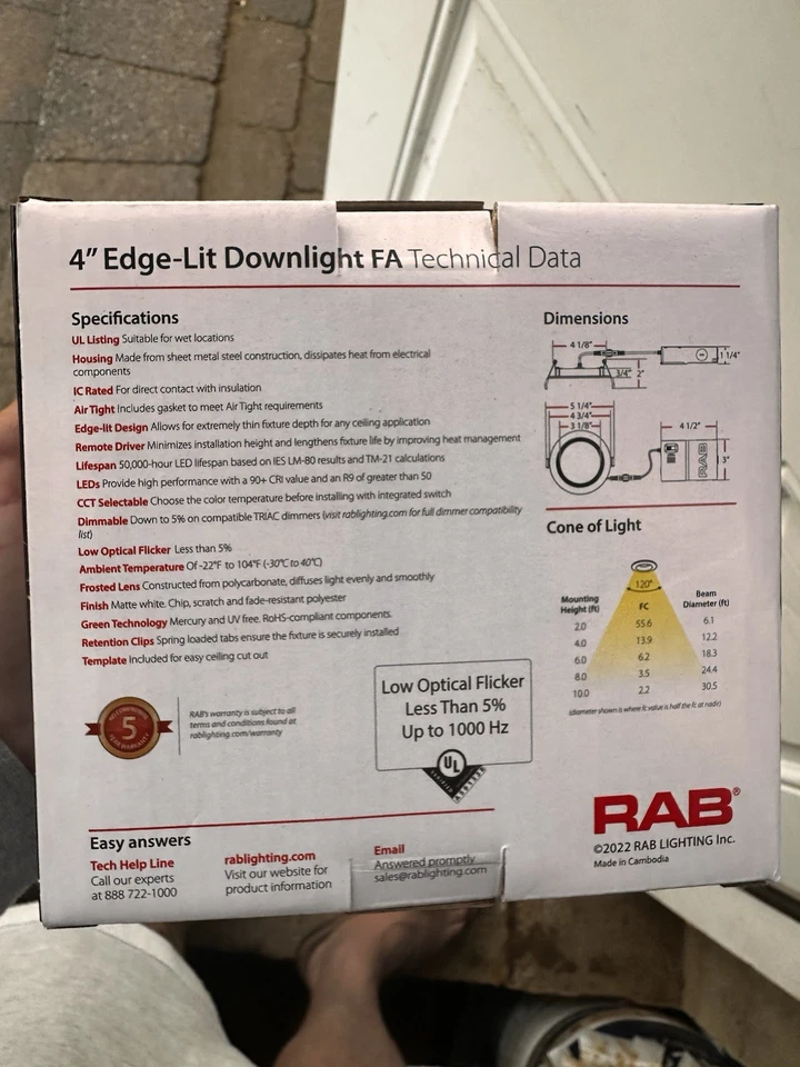 RAB 4” LED BORDE ILUMINADO DOWNLIGHT FA Foto 3 de 3