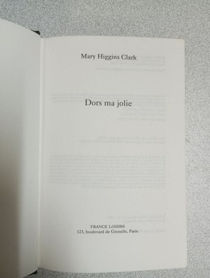 Dors Ma Jolie Mary Higgins Clark Frankreich Hobby Guter Zustand